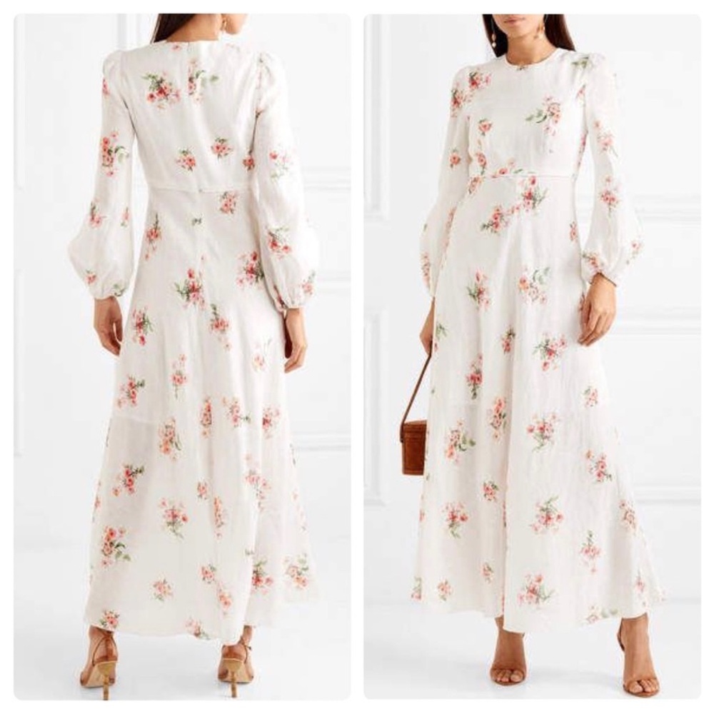 Zimmermann Heather White Floral Maxi Dress